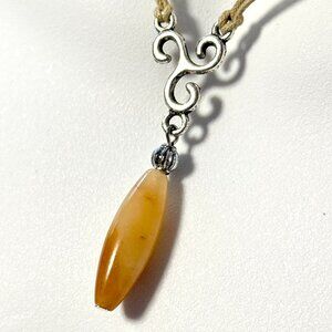 2/$20, Yellow Aventurine Lariat Necklace, Genuine Gemstone Cord Necklace